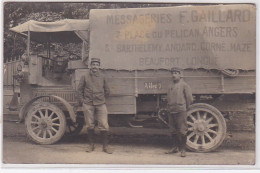 ANGERS : Carte Photo Du Camion Des Messageries GAILLARD - Très Bon état - Angers