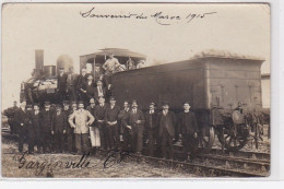 GARGENVILLE : Un Train Avec Tout Le Personnel (souvenir Du Maroc 1915)(chemin De Fer) - Très Bon état - Gargenville