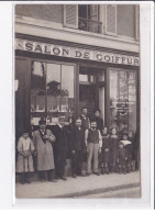 A LOCALISER : Carte Photo D'un Salon De Coiffure (coiffeur) -  Très Bon état - Foto's