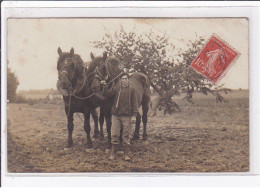 BOUY SOISY : Carte Photo D'une Scène De Labour (agriculture) - état - Other & Unclassified