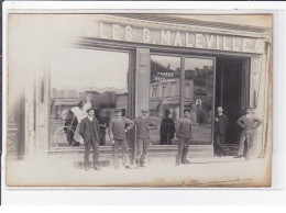 LIBOURNE : Carte Photo Du Magasin De Cycles MALEVILLE (vélos - Garage - Motos) - Très Bon état - Libourne