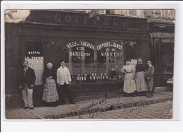 PONTOISE : Carte Photo Du Salon De Coiffure LE BRETON (coiffeur) - état - Pontoise