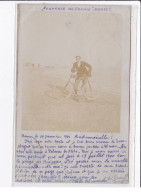 PALAVAS : Carte Photo D'un Cycliste Photographe Sur La Plage (Haralamby BOUROFF) - Très Bon état - Palavas Les Flots