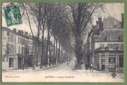 CPA - CHARENTES MARITIMES - SAINTES - AVENUE GAMBETTA - Petite Animation (carton Cassures Multiples) - Saintes