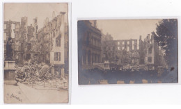 SAINT ETIENNE : Lot De 2 Cartes Photo De L'hotel De Ville Détruit En 1905 Par Un Incendie (pompiers) - Très Bon état - Saint Etienne