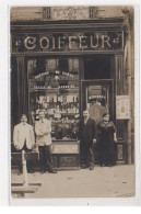 PARIS : Carte Photo Du Salon De Coiffure HUBERT Au 43 Rue Tolbiac (coiffeur) - Très Bon état - District 13