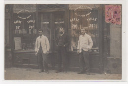 PARIS : Carte Photo Du Salon De Coiffure Au 185 Faubourg Poissonniere (coiffeur - Charles GUILLOPPE) - Très Bon état - Arrondissement: 09