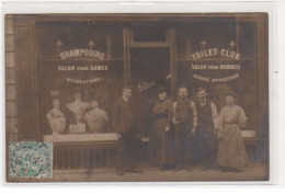 PARIS : Carte Photo Du Salon De Coiffure Albert (Toilet Club - Coiffeur) Au 40-42 Rue De Poitou - état - District 03