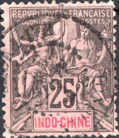 INDOCINA FRANCESE, INDOCHINA, TIPO “GROUPE”, 1892, USATI Yt:FR-IC 10, Scott:FR-IC 13 - Gebraucht
