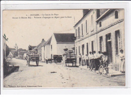 JAULGES : Devant La Maison ROY - Voitures D'asperges Au Départ Pour La Gare - Très Bon état - Andere & Zonder Classificatie