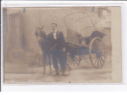 Environs De ROANNE : Carte Photo D'un Attelage De Livraison "au Délice Du Café" (photo Longere) - Très Bon état - Andere & Zonder Classificatie