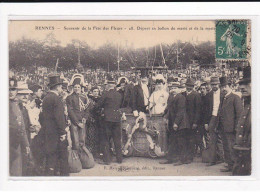 RENNES : Souvenir De La Fêtes Des Fleurs, Départ En Ballon Du Marié Et De La Mariée - Très Bon état - Rennes