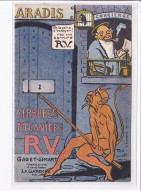 PUBLICITE  : Lot De 4 Cartes Postales Pour La Serrure R.V. Gaget Simart (diable - Krampus - Pistolet) - Très Bon état - Reclame