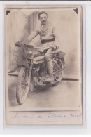 MOTO : Carte Photo D'un Militaire Nommé Sur Sa Moto  à Florina (Dardanelles) - Très Bon état - Motorfietsen