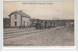 THIN LE MOUTIER: La Gare - TRAIN - Très Bon état - Autres & Non Classés