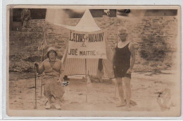 SAINT CAST ISLE : Carte Photo Du Maître Nageur JOE Vers 1930 (autographe) - Très Bon état (un Léger Pli D'angle) - Saint-Cast-le-Guildo