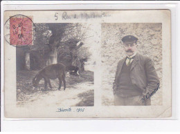 BIARRITZ : Carte Photo D'ânes Et D'un Homme Au 5 Rue De L'Industrie En 1906 -  Bon état - Biarritz