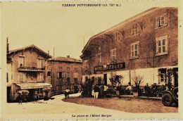 1810 - YZERON - L'HOTEL BERGER  LES TERRASSES   LA PLACE - TRES BELLE ANIMATION - Andere & Zonder Classificatie