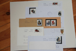 Lettres France, Timbres Oblitérés N°4582, N°601/n°602 (timbres Adhésifs Feuille), N°4584, N°4585, N°4586, N°4589, N°4591 - 1961-....