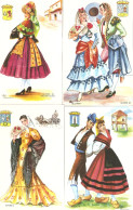 "Regional Costumes Of Spain, By Elsi Gumien" Mice Set Of Four (4) Spanish Postcards. Size 14 X 9 Cms. - Europa