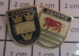 3417 Pin's Pins / Beau Et Rare / ANIMAUX / VACHE TAUREAU ROUGE OXFORD UNIVERSITY BLASON ECUSSON ARMOIRIES - Animali