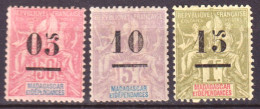 Madagascar 1902 Y.T.48/50 */MH VF/F - Nuovi
