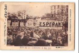 CPA Esperanto IPE FEP 12 Rue Navarin Le Mur De La Commune Un Groupe Espérantiste Parisien - Esperanto