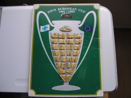 Tableau De 31 Pin's European Cup Coupe D'europe Des Champions 1991/92 De Football - Fútbol