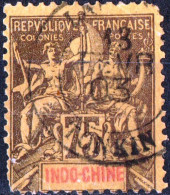 INDOCINA FRANCESE, INDOCHINA, TIPO “GROUPE”, 1892, USATI Yt:FR-IC 14, Scott:FR-IC 19 - Usados