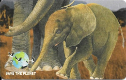 Italy: Prepaid GlobalOne - Save The Planet 46, Afrikanischer Elefant - [2] Tarjetas Móviles, Prepagadas & Recargos