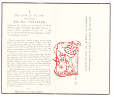 DP Juff. Zulma Verzelen ° Huise Zingem 1874 † Gent 1957 - Devotieprenten