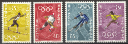 Liechtenstein, 1971, Olympic Winter Games Sapporo, Sports, MNH, Michel 551-554 - Unused Stamps