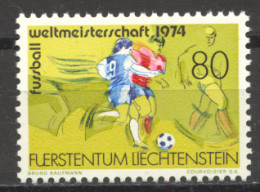 Liechtenstein, 1974, Soccer World Cup Germany, Football, Sports, MNH, Michel 606 - Neufs