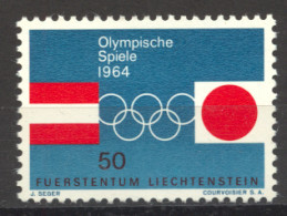 Liechtenstein, 1964, Olympic Games Innsbruck And Tokyo, Sports, MNH, Michel 437 - Nuevos