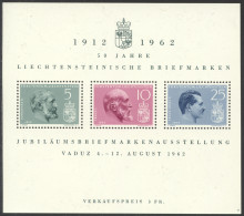 Liechtenstein, 1962, Vaduz Philatelic Exhibition, Kings, Royal, Nr 3, MNH, Michel Block 6 - Blokken