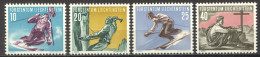 Liechtenstein, 1955, Skiing, Mountaineering, Sports, MNH, Michel 334-337 - Ongebruikt