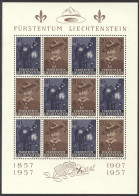 Liechtenstein, 1957, Scouting, Scouts, Baden-Powell, Nr 2, MNH Sheet, Michel 360-361 - Nuovi