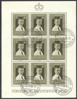 Liechtenstein, 1956, Vaduz Stamp Exhibition, Prince Hans Adam, Nr 2, Cancelled Sheet, Full Gum, Michel 352 - Used Stamps