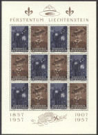Liechtenstein, 1957, Scouting, Scouts, Baden-Powell, Nr 1, Cancelled Sheet, Full Gum, Michel 360-361 - Usati