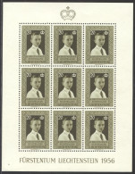 Liechtenstein, 1956, Vaduz Stamp Exhibition, Prince Hans Adam, Nr 2, MNH Sheet, Michel 352 - Ongebruikt