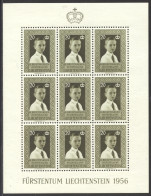 Liechtenstein, 1956, Vaduz Stamp Exhibition, Prince Hans Adam, Nr 1, MNH Sheet, Michel 352 - Ungebraucht