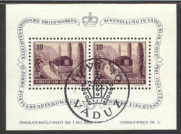 Liechtenstein, 1946, Coach, Horses, Postal Treaty, Philatelic Exhibition, Used, Michel Block 4 - Blokken