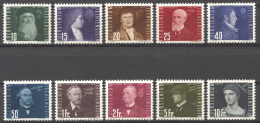 Liechtenstein, 1948,  Aviation Pioneers, Da Vinci, Icarus, Montgolfier, Lilienthal, Wright, MNH, Michel 257-266 - Neufs