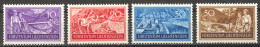 Liechtenstein, 1937, Work, Workers, Infrastructure, Bridge, Canal, MNH, Michel 152-155 - Nuovi