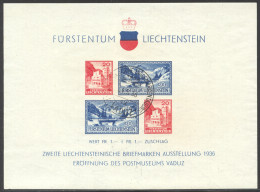 Liechtenstein, 1936, Postal Museum, Vaduz Philatelic Exhibition, Used, No Gum, Michel Block 2 - Blocs & Feuillets