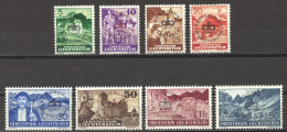Liechtenstein, 1937, 1941, Service Stamps, Overprinted, MNH, Michel 20-27b - Nuevos