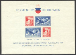 Liechtenstein, 1936, Postal Museum, Vaduz Philatelic Exhibition, MNH, Gum Defect, Michel Block 2 - Bloques & Hojas