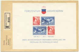 Liechtenstein, 1936, Postal Museum, Vaduz Philatelic Exhibition, Used On Cover, Michel Block 2 - Lettres & Documents