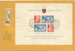 Liechtenstein, 1936, Postal Museum, Vaduz Philatelic Exhibition, Used On Cover, Michel Block 2 - Briefe U. Dokumente