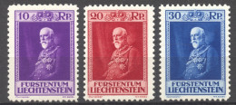 Liechtenstein, 1933, Birthday Of Prince Franz I, MNH, Michel 122-124 - Nuovi